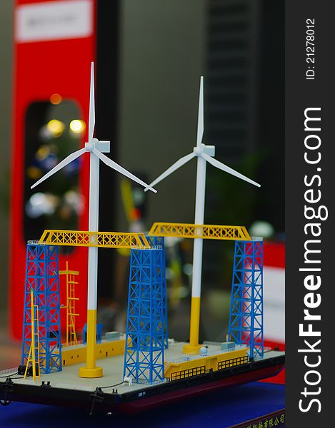 Wind turbine model in exhibition