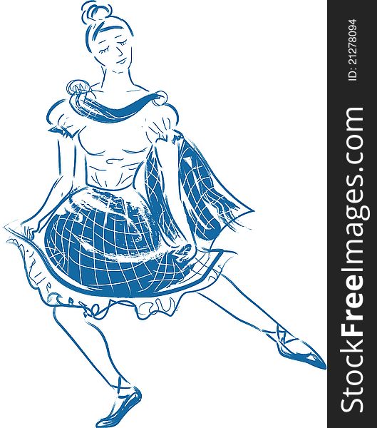 This is a young scottish dancer dances ladies step in national clothes.