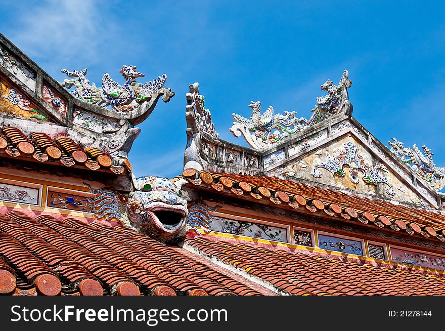 Detail of a temple in Hue, Vietnam. Detail of a temple in Hue, Vietnam