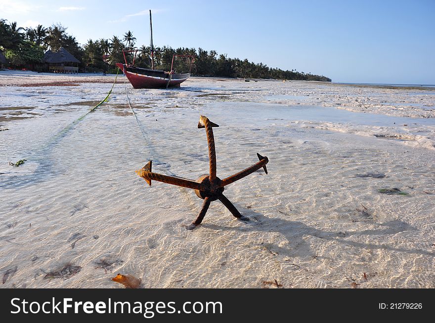 Boat On the beach of zanzibar