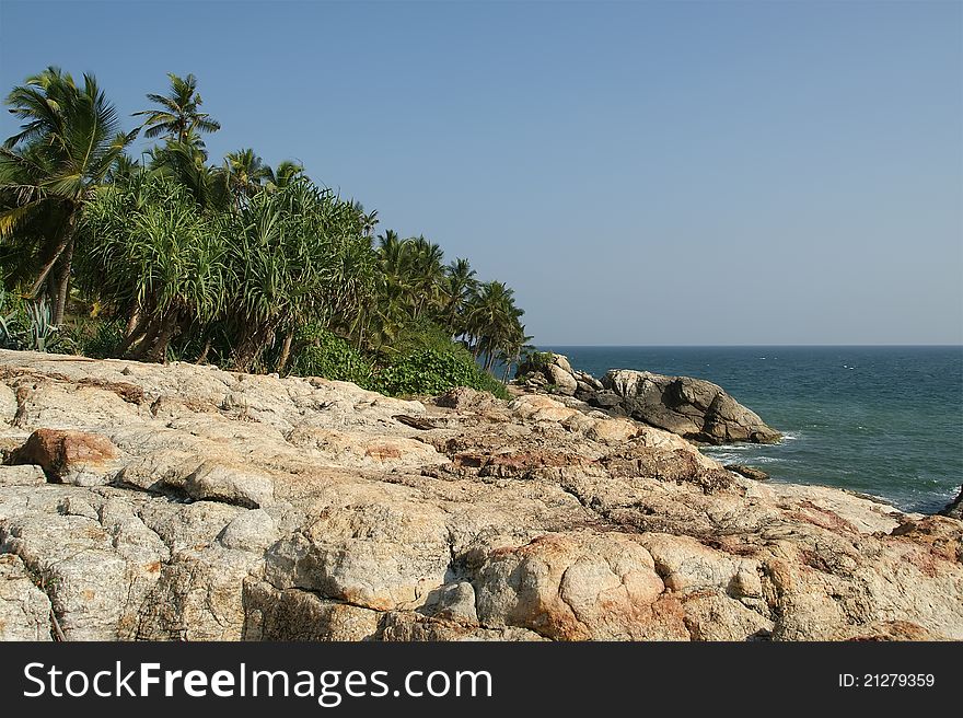 Ocean coast, Kerala, South India