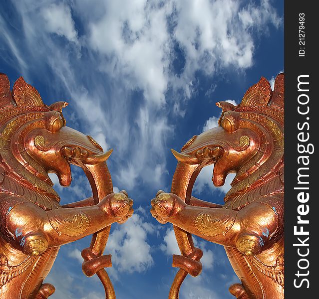 Traditional statues of gods and goddesses in the Hindu temple, south India, Kerala