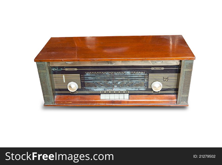 Vintage fashioned radio isolated