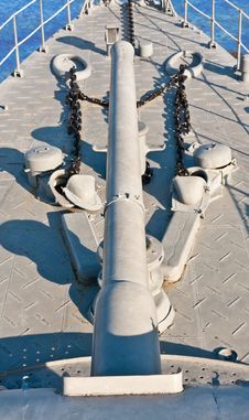 Canon On Battleship Deck Royalty Free Stock Images Canon On Battleship Deck Royalty Free Stock Images