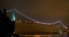 Vancouver BC Lions Gate Bridge At Night Royalty Free Stock Photo Vancouver BC Lions Gate Bridge At Night Royalty Free Stock Photo