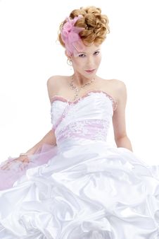 Beautiful Girl In Wedding Dress Royalty Free Stock Photo