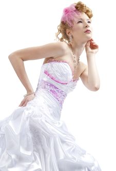 Beautiful Girl In Wedding Dress Stock Image
