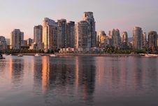 Vancouver BC Waterfront Condominiums Royalty Free Stock Photos