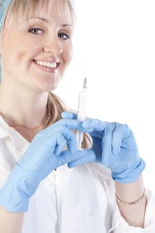 Doctor Holding A Syringe Royalty Free Stock Photos Doctor Holding A Syringe Royalty Free Stock Photos