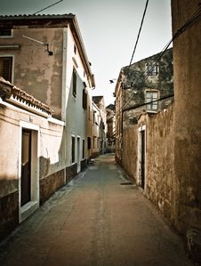 Narrow Mediterranean Street In Dalmatia Stock Image Narrow Mediterranean Street In Dalmatia Stock Image