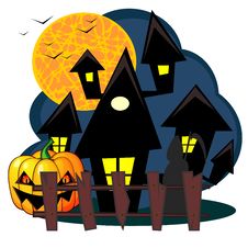 Scary House Of Halloween Royalty Free Stock Image