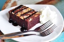 Brownies With Chocolate Sauce Stock Photo Brownies With Chocolate Sauce Stock Photo