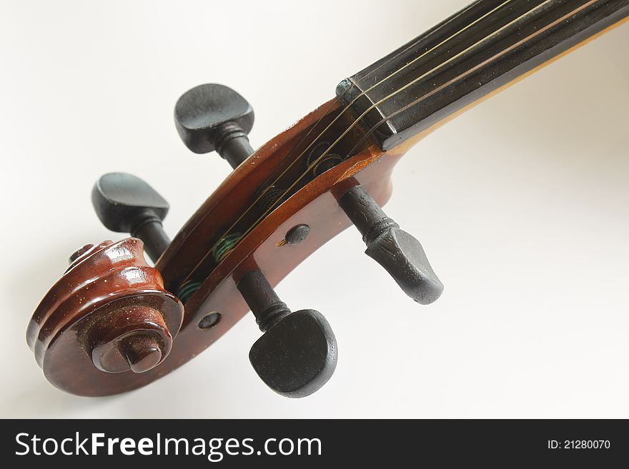 The fingerboard violin, isolated on a white background