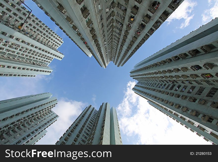 Hong Kong Crowded Apartment Blocks