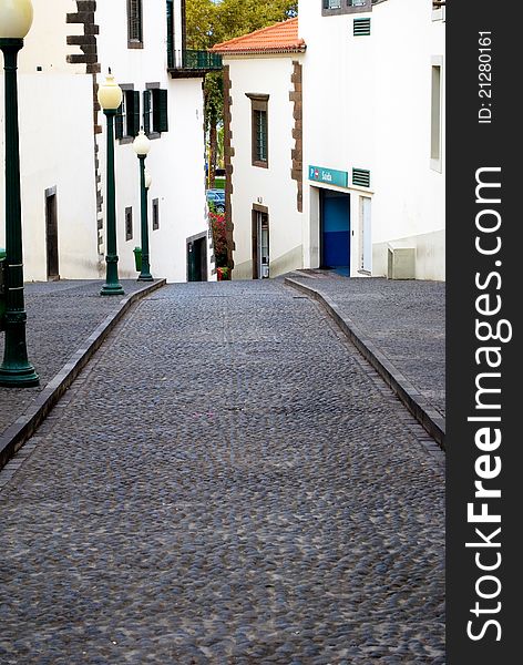 Nice view of Funchal street, madeira