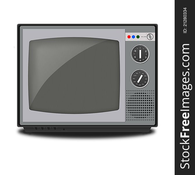 Illustration of Retro TV on a white background