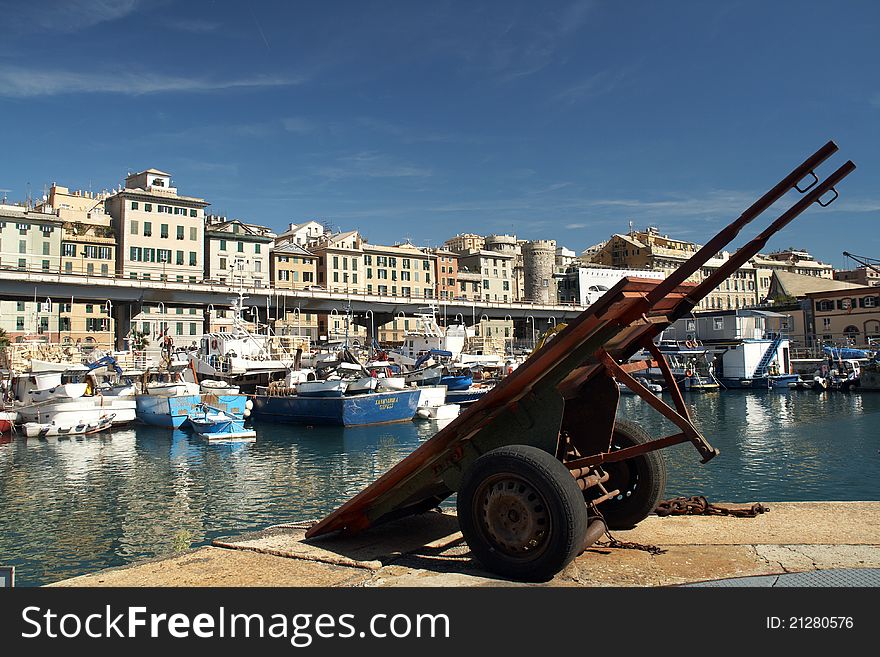 Ancient port of Genoa center dell Aquarius larger than Europe. Ancient port of Genoa center dell Aquarius larger than Europe