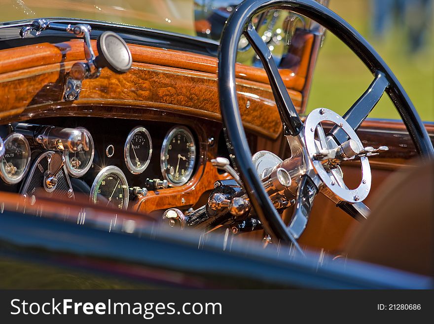 Automobile dashboard from a French Hispano-Suiza automobile from the 1930s