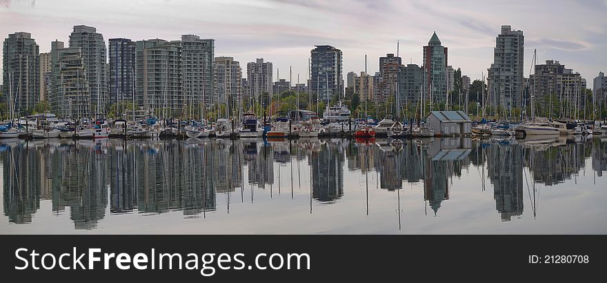 Reflection at Vancouver BC Waterfront Marina