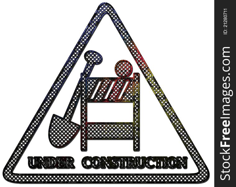 Under Construction Sign From Corroded Metal