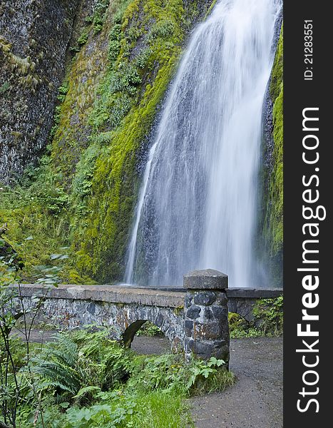 Beautiful Wahkeena waterfall in Columbia River Gorge, Oregon USA. Beautiful Wahkeena waterfall in Columbia River Gorge, Oregon USA.