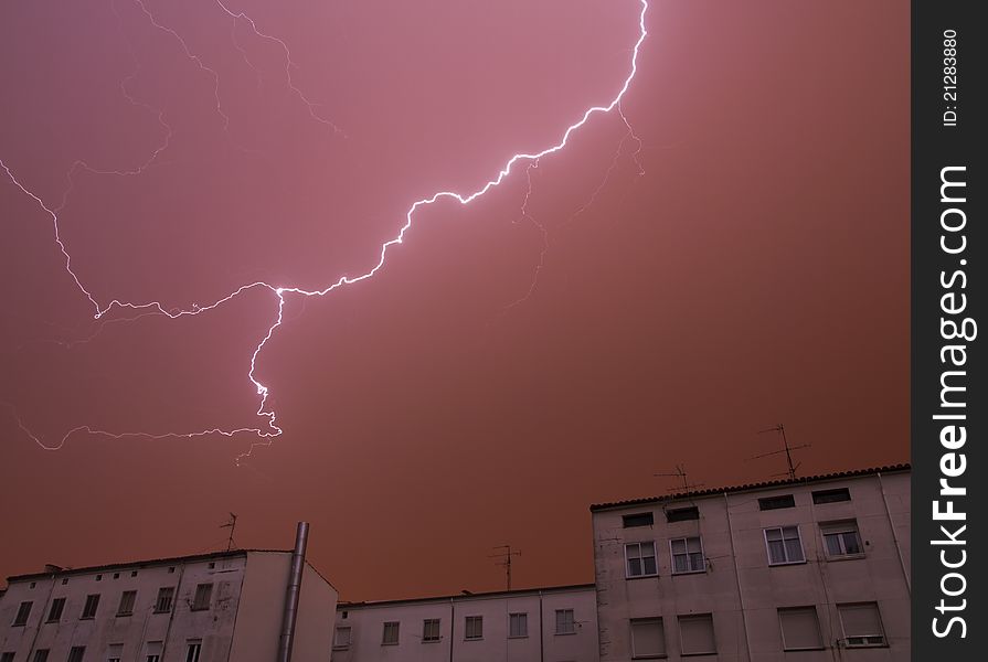 Lightning a thunderstorm, nightly cloudy sky, background. Lightning a thunderstorm, nightly cloudy sky, background