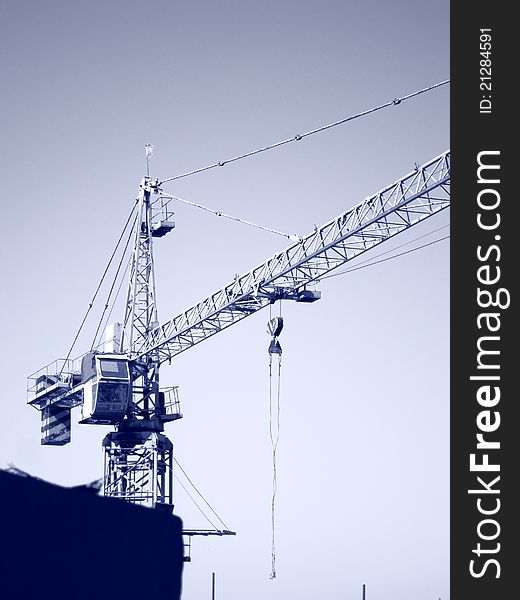 A tower crane on a building in BeiJing of china.