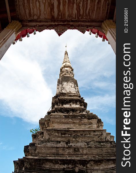 Temple of Thailand on sky background. Temple of Thailand on sky background