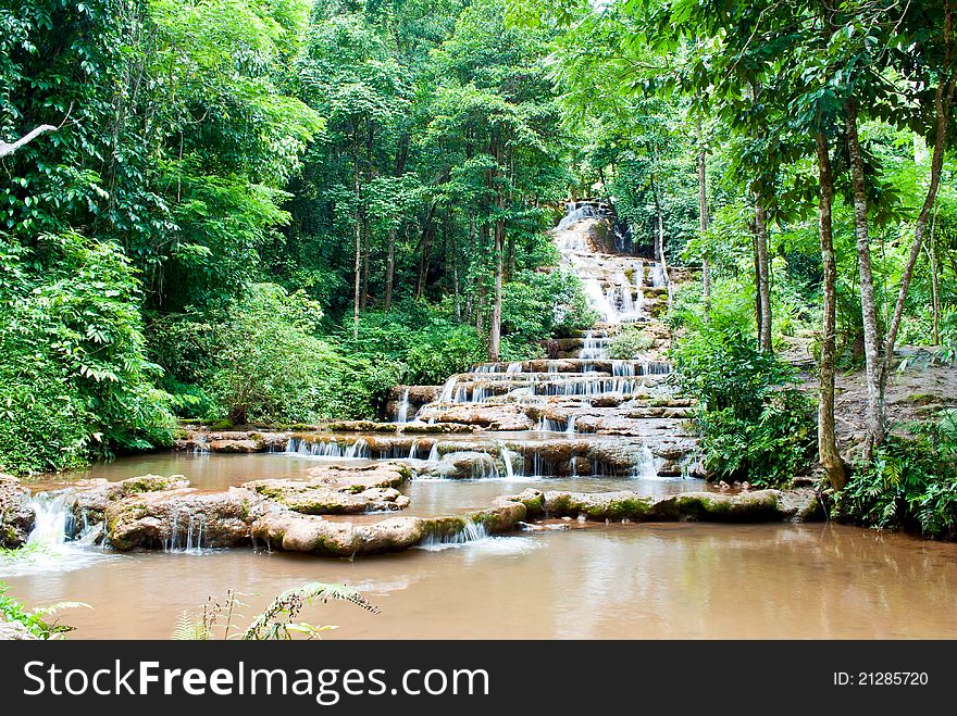 Pa Charoen Waterfall Of Thailand