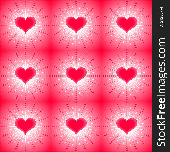 Seamless background with hearts