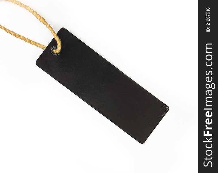Empty Black paper tag on white background