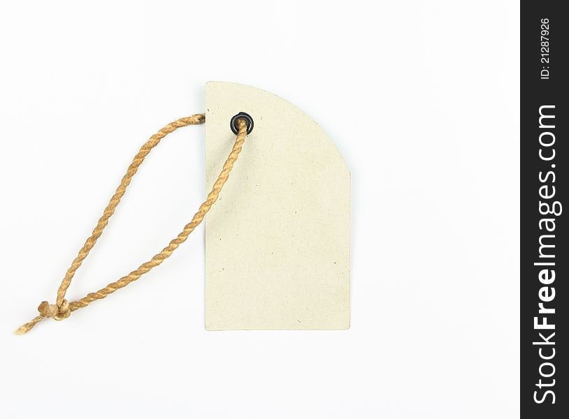Blank paper tag on white background. Blank paper tag on white background