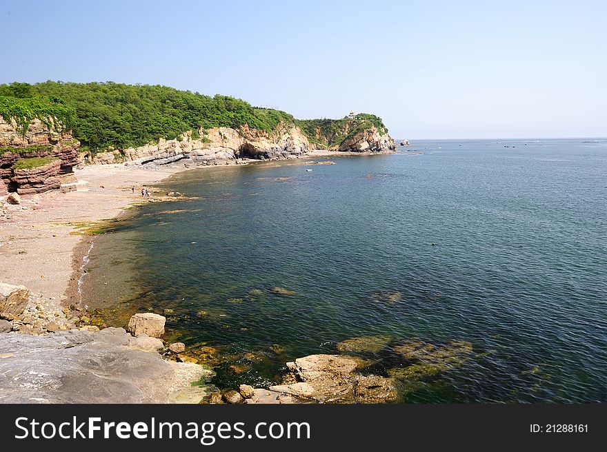 Landscape of sea and beach in Dalian, China. Landscape of sea and beach in Dalian, China.