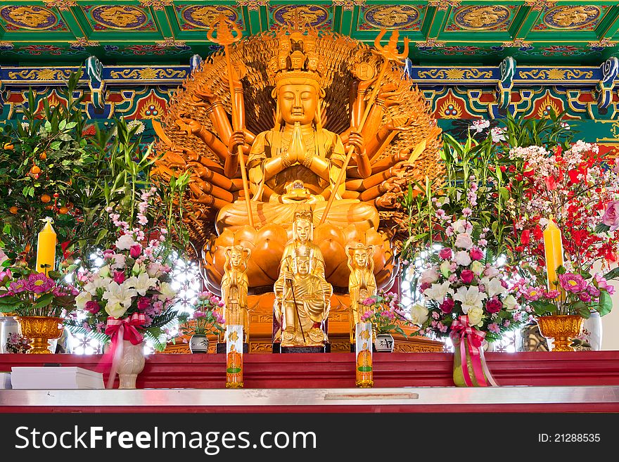 Buddha Statue In Chinese Temple