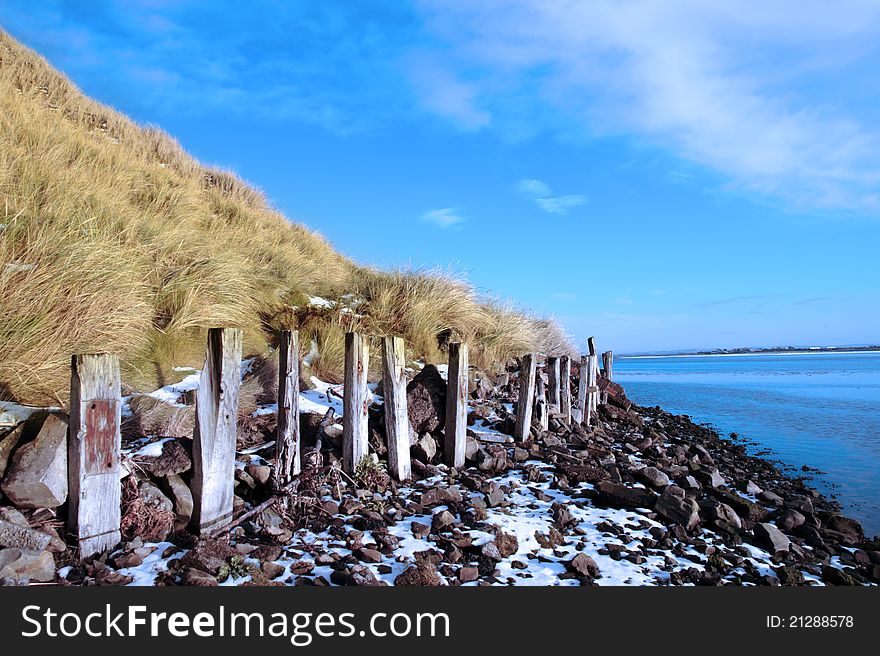 The cashen ballybunion frozen on a cold winters day in ireland. The cashen ballybunion frozen on a cold winters day in ireland