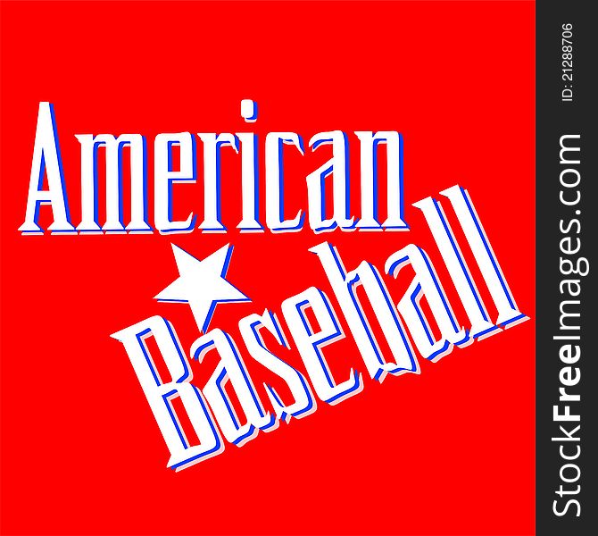 American Baseball Lettering Greetings Card Vector