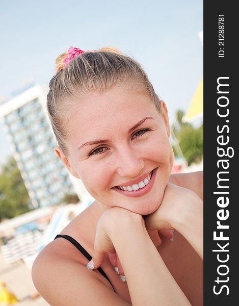 Woman relaxing on the beach