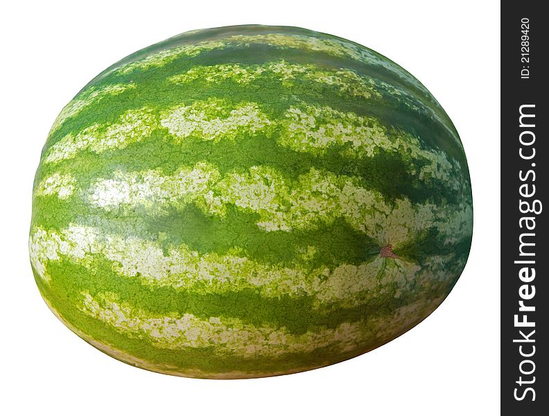 Whole watermelon isolated on white background. Clipping path included.