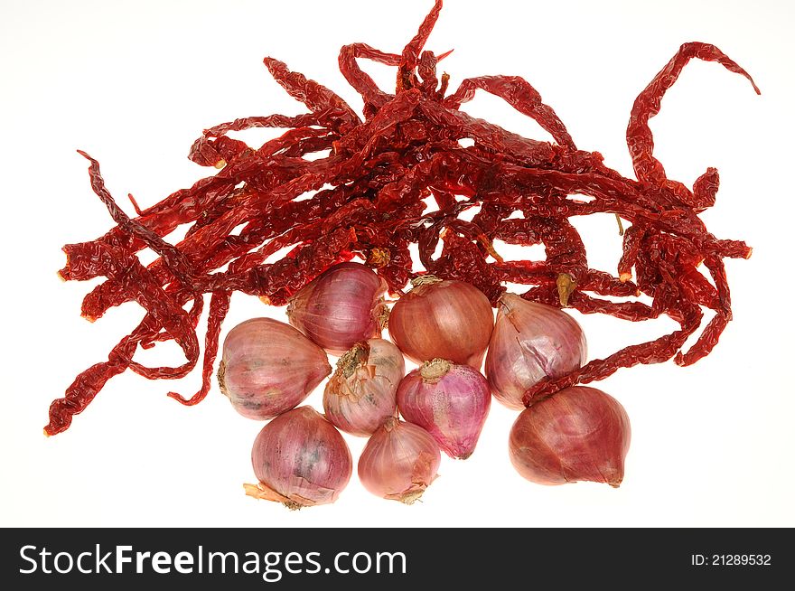 Dried Chili And Red Onions