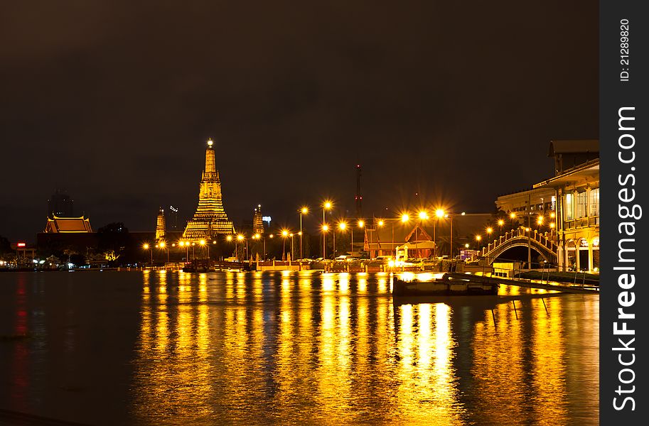 Wat Arun temple in night shot, thailand. Wat Arun temple in night shot, thailand