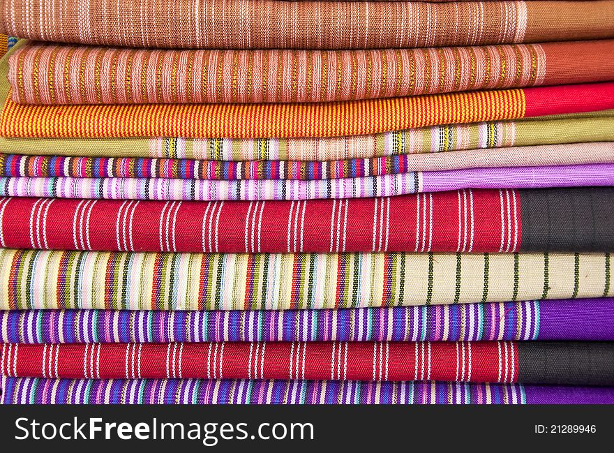 Colorfully and heap of Thai style native clothing. Colorfully and heap of Thai style native clothing