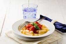 Pasta With Tomato Sauce And Basil Stock Image Pasta With Tomato Sauce And Basil Stock Image