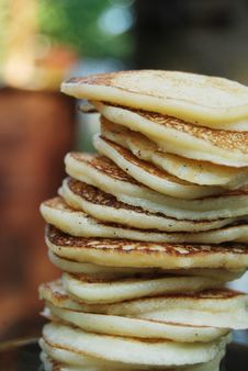 Pile Of Thick Pancakes Royalty Free Stock Image Pile Of Thick Pancakes Royalty Free Stock Image