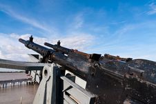 Machine Gun On Battleship Stock Photography
