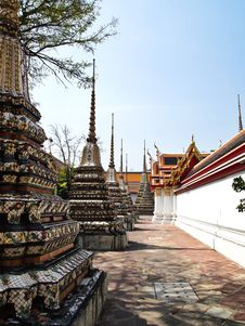 Ancient Pagoda At Wat Pho, Bangkok, Thailand Stock Photography