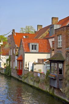 Classic View Of Channels Of Bruges Royalty Free Stock Photo Classic View Of Channels Of Bruges Royalty Free Stock Photo