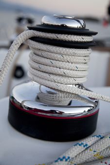 Winch On The Sailboat Royalty Free Stock Images Winch On The Sailboat Royalty Free Stock Images