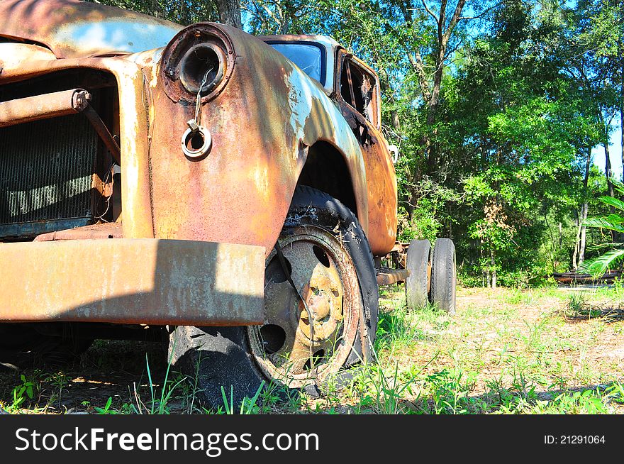 Old truck in a field