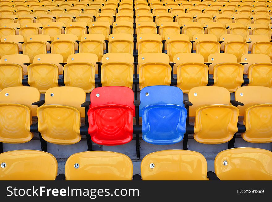 Stadium color seat in football stadium