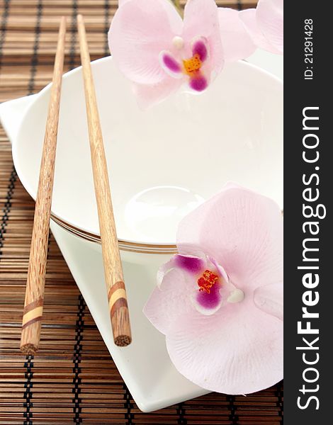 Asian Place Setting With Orchids